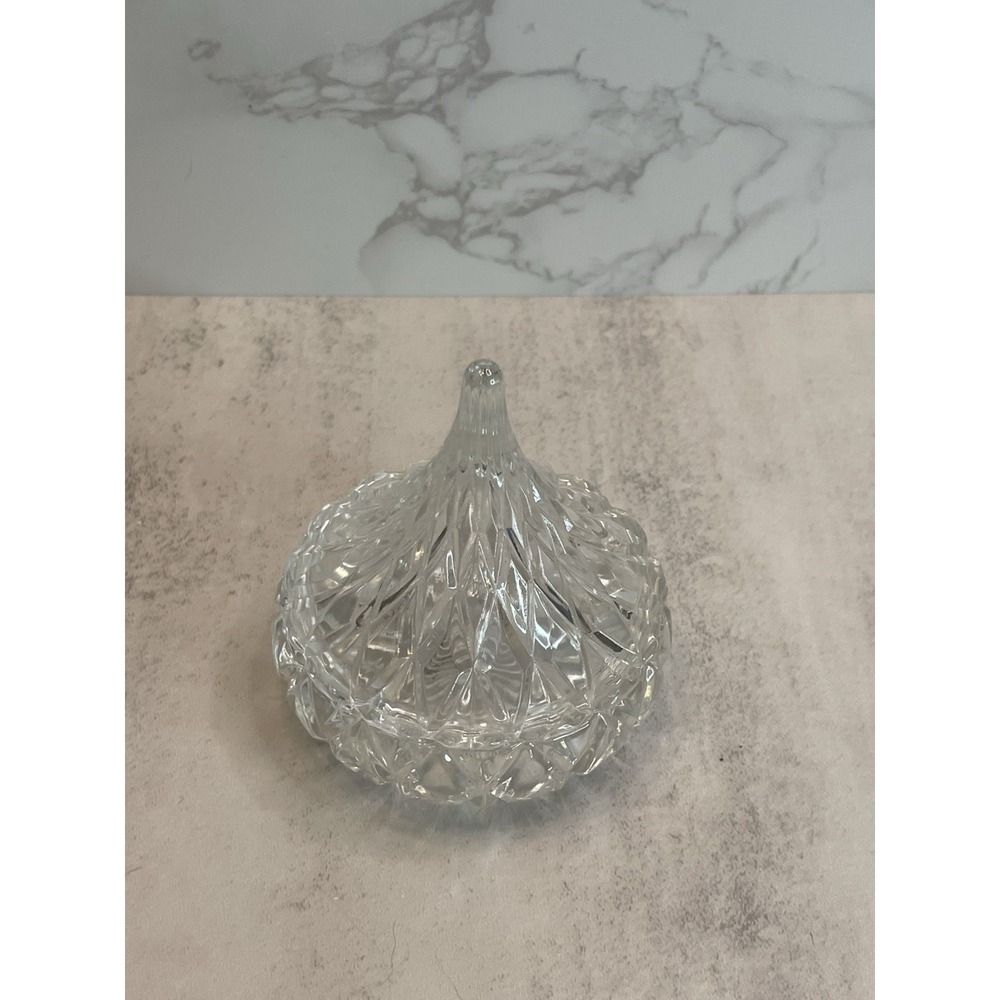 Vtg Crystal Hershey Kiss Trinket Box 1996 3" - Picture 4 of 11